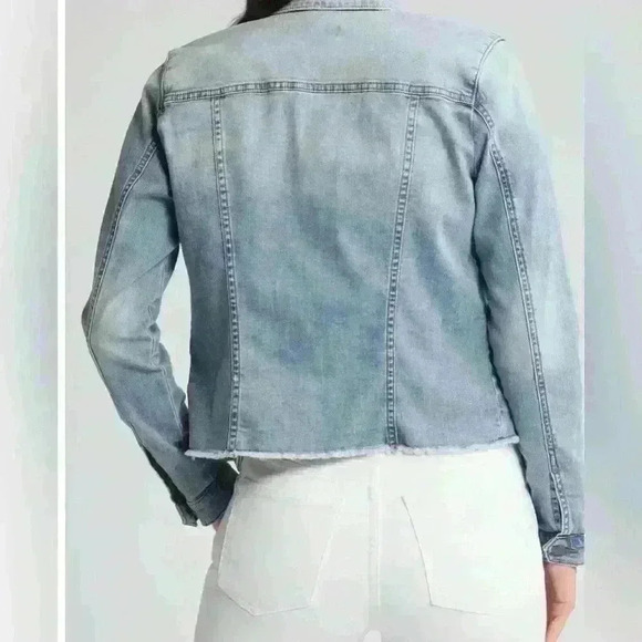 For‎ the Republic Kara Frayed Denim Jacket size  S Blue Frayed Cotton - Picture 5 of 7